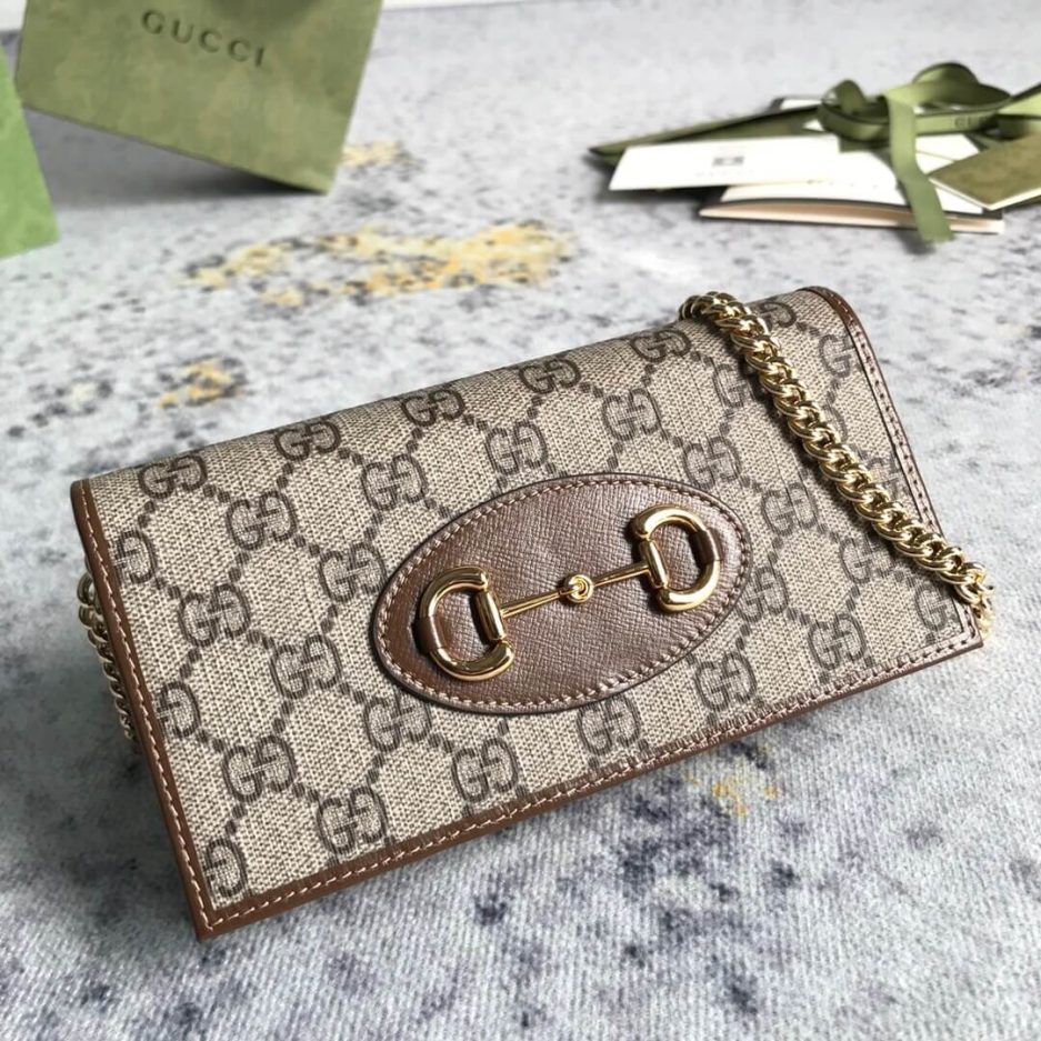 G*u*i horse buckle 1955 chain wallet