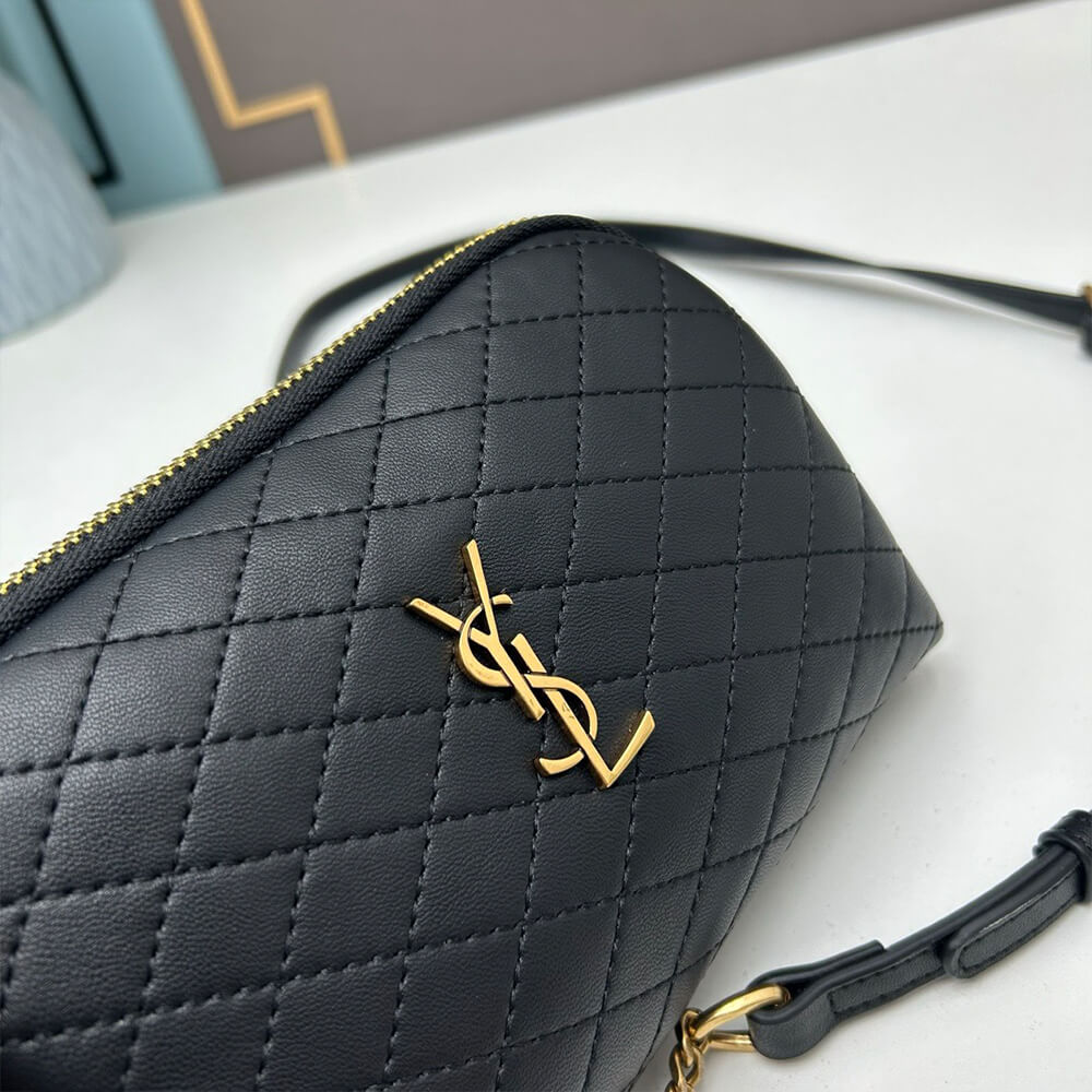 YSL Gaby zipped pouch in quilted lambskin