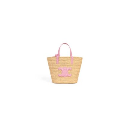 CELINE TEEN SUPPLE CELINE CLASSIC PANIER IN Raffia and calfskin(high-end grade)