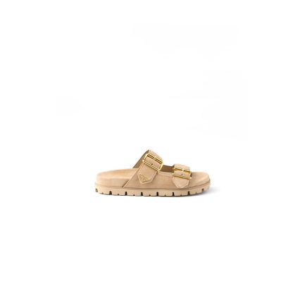 PRADA Suede strap slides