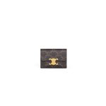 CELINE Small Logo Print Shiny Smooth Lambskin
