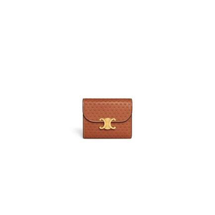 CELINE Small Flap Wallet TRIOMPHE IN Shiny Smooth Lambskin