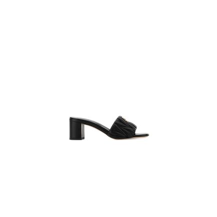 MiuMiu Matelass nappa leather slides