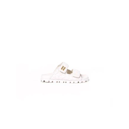 MiuMiu Matelass nappa leather slides