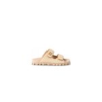 MiuMiu Raffia-effect woven fabric slides