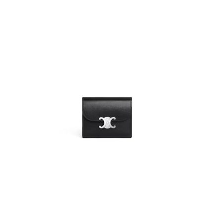 CELINE Small Flap Wallet TRIOMPHE IN Shiny Smooth Lambskin