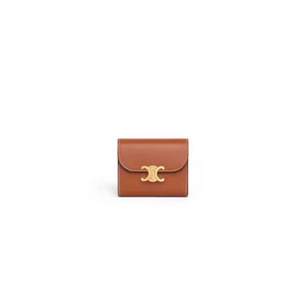 CELINE Small Flap Wallet TRIOMPHE IN Shiny Smooth Lambskin