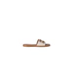 MiuMiu Canvas and leather slides