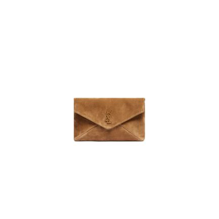 YSL CASSANDRE large envelope pouch in suede